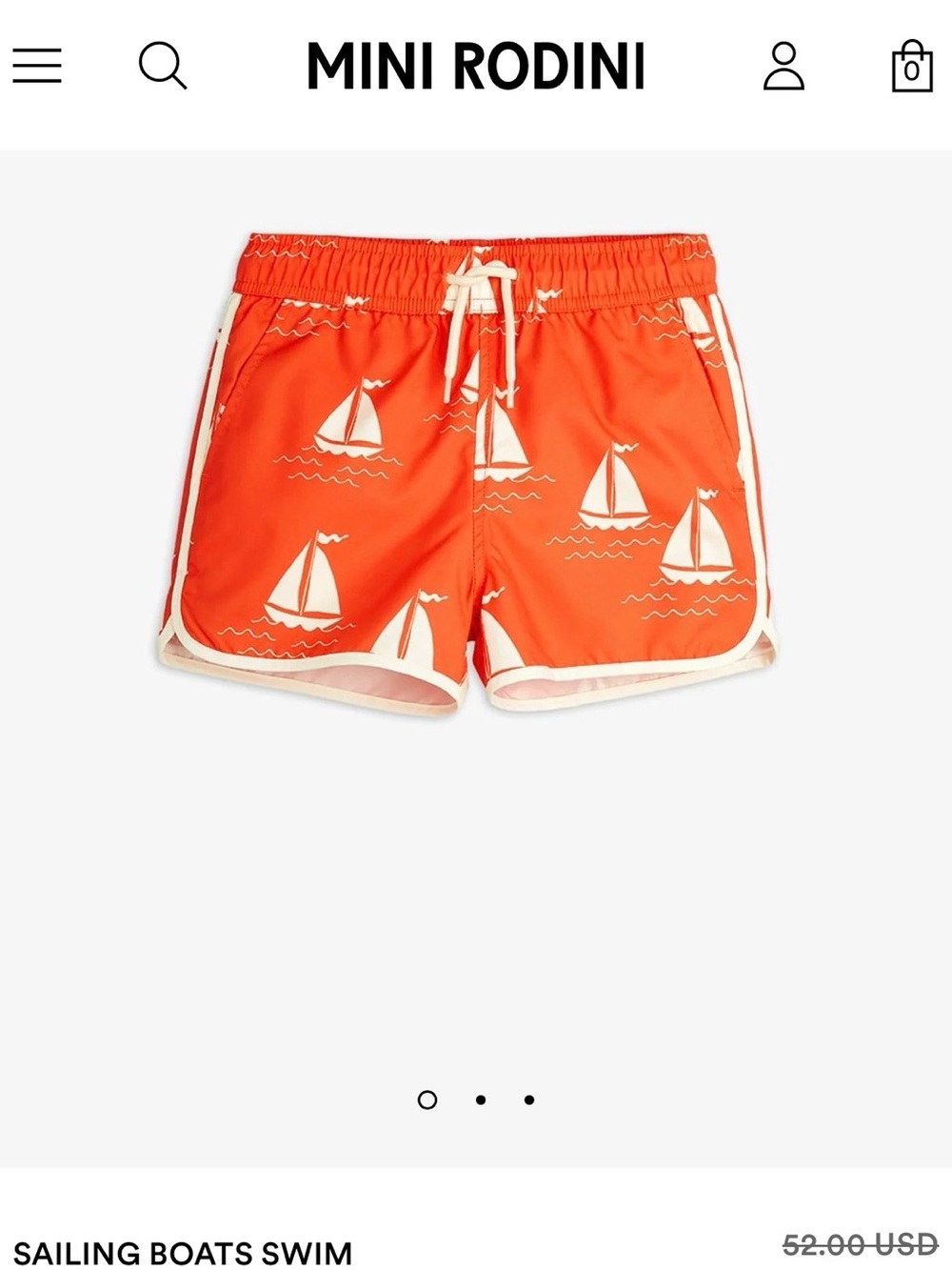 Boys Mini Rodini Swim Trunks 5-7 years